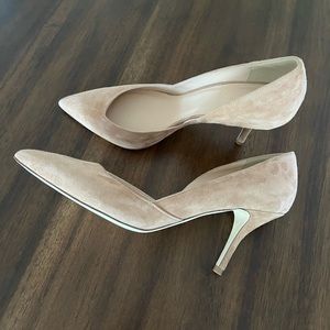 J. Crew Collette Suede d’Orsay Kitten Heels Ashen Brown Tan